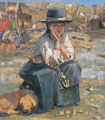 张华清 1990年作 待 83×74cm